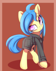 Size: 1994x2502 | Tagged: dead source, safe, artist:an-m, oc, oc only, oc:cold shine, pony, clothes, crossed hooves, female, mare, pony oc, trenchcoat