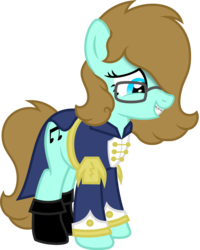 Size: 6170x7700 | Tagged: safe, artist:buckeyescozycafe, oc, oc only, oc:mint tempo, earth pony, pony, absurd resolution, braces, clothes, female, glasses, mare, simple background, solo, transparent background