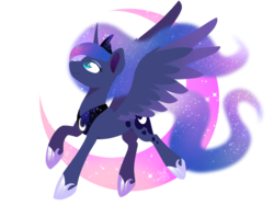 Size: 900x675 | Tagged: safe, artist:princesketchy, princess luna, alicorn, pony, g4, crescent moon, ethereal mane, female, mare, moon, simple background, solo, starry mane, transparent background
