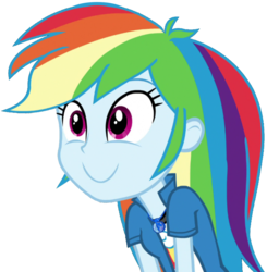 Size: 1787x1824 | Tagged: safe, artist:thebarsection, rainbow dash, human, equestria girls, g4, c:, clothes, cute, dashabetes, female, geode of super speed, magical geodes, multicolored hair, simple background, smiling, solo, transparent background