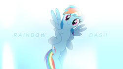 Size: 1920x1080 | Tagged: safe, artist:penguinsn1fan, artist:xpesifeindx, rainbow dash, pony, g4, female, looking at you, mare, solo, spread wings, wallpaper, wings