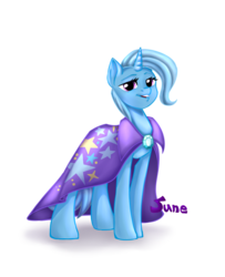 Size: 773x950 | Tagged: safe, artist:banu-by2000, trixie, pony, unicorn, g4, cape, clothes, female, looking at you, mare, simple background, solo, transparent background, trixie's cape