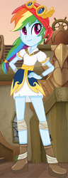 Size: 1432x3736 | Tagged: safe, artist:lightningsentry1, rainbow dash, equestria girls, g4, my little pony: the movie, clothes, female, hand on hip, hat, pirate, pirate hat, pirate rainbow dash, rainbow dash always dresses in style, ship, solo, tomboy