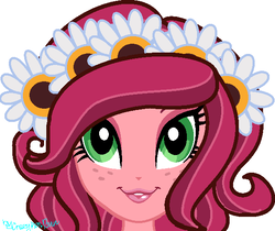 Size: 599x502 | Tagged: safe, artist:crazybonbun, gloriosa daisy, equestria girls, g4, female, floral head wreath, flower, happy, smiling, solo