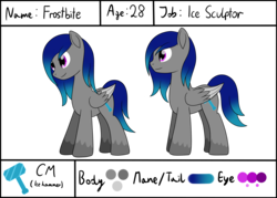 Size: 2800x2000 | Tagged: safe, artist:cloudy95, oc, oc only, oc:frostbite, pegasus, pony, high res, male, reference sheet, solo, stallion