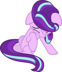 Size: 3918x4500 | Tagged: safe, artist:slb94, starlight glimmer, pony, unicorn, g4, to where and back again, eyes closed, female, looking down, mare, sad, simple background, transparent background, upset, vector