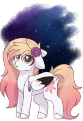 Size: 2048x3000 | Tagged: safe, artist:cinnamontee, oc, oc only, oc:ember (cinnamontee), pegasus, pony, female, high res, mare, night, smiling, solo, stars