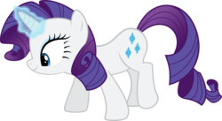 Size: 6940x3808 | Tagged: safe, artist:redpandapony, rarity, pony, unicorn, g4, absurd resolution, female, glowing horn, horn, magic, mare, simple background, solo, transparent background, vector