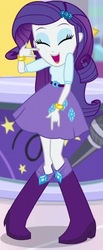 Size: 212x517 | Tagged: safe, screencap, rarity, dance magic, equestria girls, equestria girls specials, g4, boots, clothes, cropped, cute, devil horn (gesture), eyes closed, female, raribetes, shirt, shoes, skirt, solo