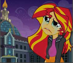 Size: 244x210 | Tagged: safe, edit, sunset shimmer, comic:a new change, equestria girls, g4, clothes, crying, female, jacket, leather jacket, pregnant, pregnant edit, solo, teen pregnancy