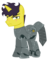 Size: 5165x6372 | Tagged: safe, artist:aborrozakale, oc, oc only, oc:applepup, pony, unicorn, fallout equestria, g4, absurd resolution, armor, male, power armor, simple background, solo, stallion, transparent background