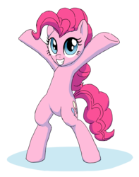 Size: 1162x1475 | Tagged: safe, artist:yoka-the-changeling, pinkie pie, earth pony, pony, g4, bipedal, female, mare, simple background, solo, transparent background
