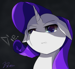 Size: 3250x3000 | Tagged: safe, artist:dranoellexa, rarity, pony, unicorn, g4, black background, bust, female, high res, mare, simple background, solo