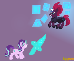 Size: 4982x4118 | Tagged: safe, artist:digigex90, starlight glimmer, tempest shadow, g4, my little pony: the movie, absurd resolution, flying unicorn