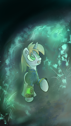 Size: 2126x3780 | Tagged: dead source, safe, artist:iiapiiiubbiu, oc, oc only, oc:littlepip, pony, unicorn, fallout equestria, clothes, fallout, fanfic, fanfic art, female, high res, horn, jumpsuit, mare, pipbuck, solo, vault suit