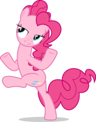 Size: 7000x8926 | Tagged: safe, artist:luckreza8, pinkie pie, earth pony, pony, g4, .svg available, absurd resolution, bipedal, female, lidded eyes, mare, shrug, simple background, solo, transparent background, vector