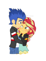 Size: 1536x2048 | Tagged: safe, artist:flashimmer, flash sentry, sunset shimmer, equestria girls, g4, blushing, female, male, ship:flashimmer, shipping, simple background, straight, transparent background, vector
