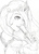 Size: 498x700 | Tagged: safe, artist:kiirozakura, princess celestia, human, g4, female, humanized, monochrome, one eye closed, scroll, solo, traditional art, wink