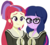 Size: 1382x1237 | Tagged: dead source, safe, artist:rosemile mulberry, moondancer, sci-twi, twilight sparkle, human, equestria girls, g4, clothes, cute, dancerbetes, equestria girls-ified, glasses, school uniform, schoolgirl, simple background, smiling, twiabetes, white background