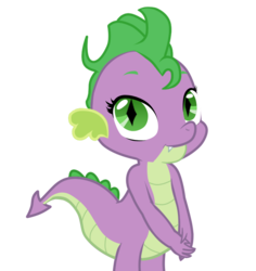 Size: 678x719 | Tagged: safe, artist:ohmbennie, spike, dragon, g4, alternate hairstyle, barb, fangs, female, rule 63, simple background, solo, transparent background, vector