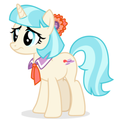 Size: 4500x4568 | Tagged: safe, artist:punzil504, edit, coco pommel, pony, unicorn, g4, absurd resolution, alternate universe, cropped, female, mare, race swap, simple background, solo, transparent background, unicorn coco pommel, vector