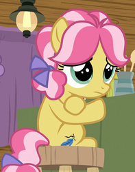 Size: 452x574 | Tagged: safe, screencap, kettle corn, earth pony, pony, g4, marks and recreation, female, filly, frown, solo