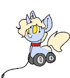 Size: 375x414 | Tagged: safe, artist:nootaz, oc, oc only, oc:nootaz, original species, wheelpone, animated, collar, cute, frame by frame, leash, nootabetes, ocbetes, simple background, transparent background