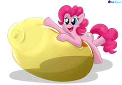 Size: 1755x1220 | Tagged: safe, artist:rupert, pinkie pie, earth pony, pony, g4, balloon, female, mare, simple background, smiling, solo, that pony sure does love balloons, transparent background