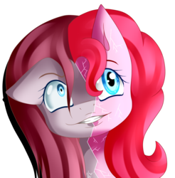 Size: 1027x1045 | Tagged: safe, artist:ladyunilove, pinkie pie, earth pony, pony, g4, duality, female, floppy ears, looking up, mare, pinkamena diane pie, simple background, solo, transparent background