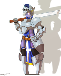 Size: 2000x2500 | Tagged: safe, artist:mopyr, oc, oc only, anthro, armor, high res, sword, weapon