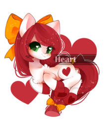 Size: 600x715 | Tagged: safe, artist:snow angel, oc, oc only, oc:heart, pony, bow, female, hair bow, heart eyes, mare, smiling, solo, wingding eyes