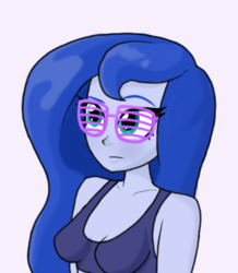 Size: 369x423 | Tagged: safe, artist:iyoungsavage, princess luna, vice principal luna, equestria girls, g4, bust, female, shutter shades, simple background, solo, sunglasses