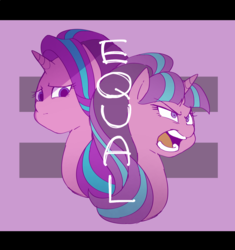 Size: 1600x1700 | Tagged: safe, artist:potetecyu_to, starlight glimmer, pony, unicorn, g4, bust, egalitarianism, equal sign, female, mare, portrait, solo