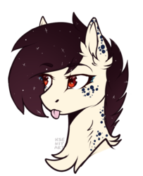 Size: 589x725 | Tagged: safe, artist:kseniyart, oc, oc only, pony, bust, female, mare, portrait, simple background, solo, tongue out, transparent background
