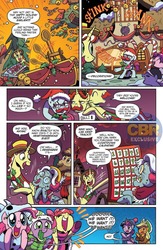 Size: 864x1328 | Tagged: safe, artist:brenda hickey, idw, apple bloom, flam, flim, pinkie pie, spike, dragon, g4, spoiler:comic, spoiler:comicholiday2017, competition, flim flam brothers, how the grinch stole christmas, preview, the grinch