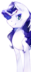 Size: 1656x3850 | Tagged: safe, artist:lula-moonarts, artist:rakikubit, rarity, pony, unicorn, g4, collaboration, curved horn, female, horn, looking at you, mare, simple background, solo, white background