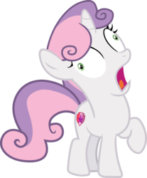 Size: 2757x3331 | Tagged: safe, artist:frownfactory, sweetie belle, pony, unicorn, g4, marks and recreation, .svg available, faic, female, filly, high res, horn, majestic as fuck, open mouth, raised hoof, simple background, solo, svg, transparent background, vector