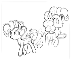 Size: 1624x1372 | Tagged: safe, artist:mn27, pinkie pie, earth pony, pony, g4, female, mare, simple background, sketch, smiling, solo, white background