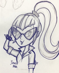 Size: 1049x1280 | Tagged: safe, artist:mn27, sonata dusk, equestria girls, g4, female, sketch, solo, sunglasses