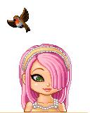 Size: 128x160 | Tagged: safe, artist:raggedyrandi, fluttershy, bird, human, g4, bust, female, humanized, picture for breezies, simple background, solo, white background