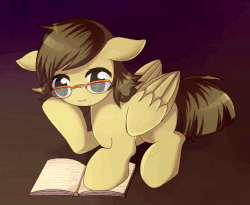 Size: 660x540 | Tagged: safe, artist:nika191319, owlowiscious, pegasus, pony, g4, animated, glasses, ponified, solo