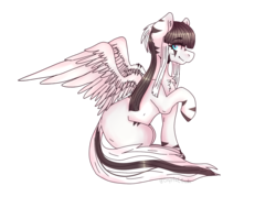 Size: 1400x1000 | Tagged: safe, artist:crystalsoda, oc, oc only, oc:laura the zony, pony, zebra, zebrasus, female, simple background, sitting, solo, transparent background, zebra oc