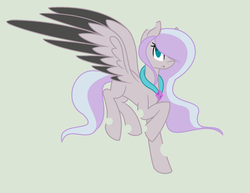 Size: 2272x1752 | Tagged: safe, artist:rose-moonlightowo, oc, oc only, pegasus, pony, colored wings, female, magical lesbian spawn, mare, multicolored wings, offspring, parent:princess celestia, parent:queen chrysalis, parents:chryslestia, simple background, solo