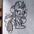 Size: 2448x2448 | Tagged: safe, artist:snakeythingy, saffron masala, pony, g4, blushing, female, high res, lined paper, monochrome, sketch, solo, traditional art