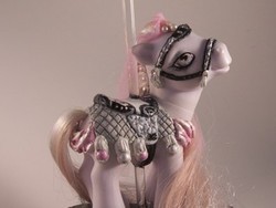 Size: 320x240 | Tagged: safe, artist:xxpaintedxponyxx, oc, oc only, oc:violet dawn, pony, g3, carousel, customized toy, irl, photo, solo, toy