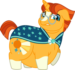 Size: 1195x1114 | Tagged: safe, artist:starryoak, sunburst, pony, unicorn, miracleverse, g4, alternate universe, bhm, double chin, fat, male, morbidly obese, obese, simple background, solo, stallion, story in the source, sunblob, sunburst's cloak, sunburst's glasses, transparent background