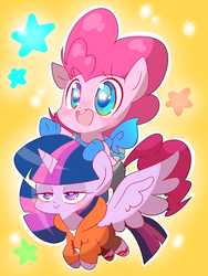 Size: 1600x2127 | Tagged: safe, artist:thegreatrouge, pinkie pie, twilight sparkle, alicorn, pony, g4, clothes, cosplay, costume, duo, duo female, female, papyrus (undertale), sans (undertale), starry eyes, sweat, twilight sparkle (alicorn), underswap, undertale, wingding eyes
