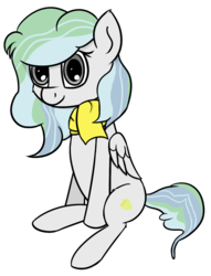 Size: 895x1171 | Tagged: safe, artist:rhythmpixel, oc, oc only, oc:river chime, pegasus, pony, 2018 community collab, derpibooru community collaboration, clothes, female, scarf, simple background, sitting, solo, transparent background