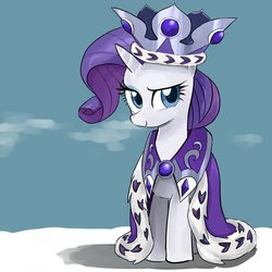 Size: 1000x1000 | Tagged: safe, artist:bojack_mlplove, princess platinum, rarity, pony, unicorn, g4, cape, clothes, crown, female, jewelry, looking at you, mare, regalia, smiling, solo