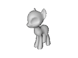 Size: 320x240 | Tagged: safe, artist:advancebrony, pony, 3d, 3d model, animated, bald, error, eyeless pony, generic pony, gif, glitch, no tail, picture for breezies, simple background, solo, transparent background